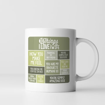 Personalised 10 Things I Love About my Wife Mug
