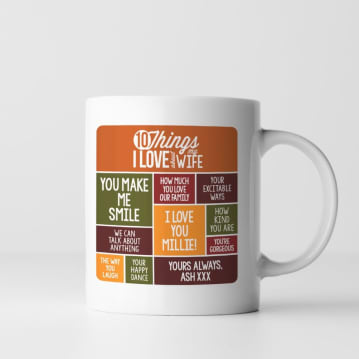 Personalised 10 Things I Love About my Wife Mug