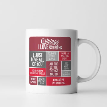 Personalised 10 Things I Love About My Boyfriend Mug
