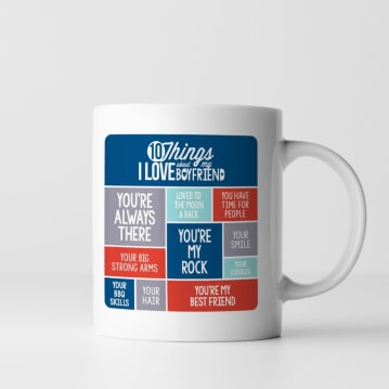 Personalised 10 Things I Love About My Boyfriend Mug
