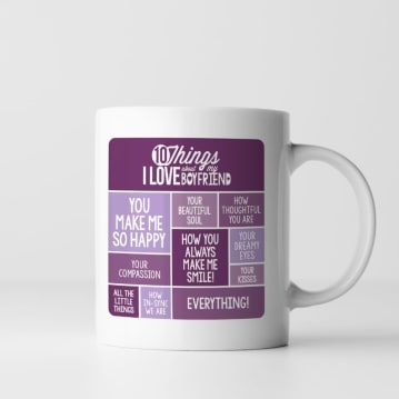 Personalised 10 Things I Love About My Boyfriend Mug