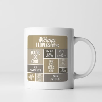 Personalised 10 Things I Love About My Boyfriend Mug