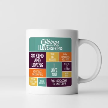 Personalised 10 Things I Love About My Boyfriend Mug