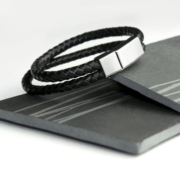Personalised Men's Dual Leather Bracelet