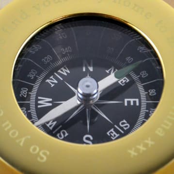 Personalised Brass Compass with Wooden Box