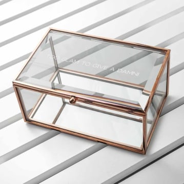 Personalised Rose Gold Glass Jewellery Box