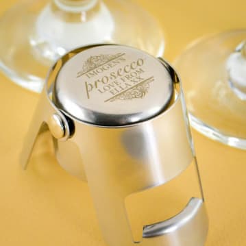 personalised prosecco bottle stopper