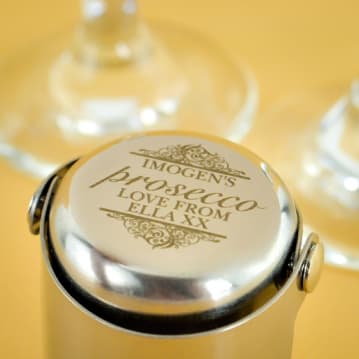 personalised prosecco bottle stopper