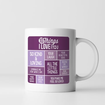 Personalised 10 Things I Love About You Mug