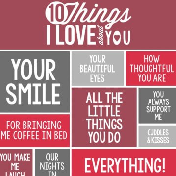 Personalised 10 Things I Love About You Mug