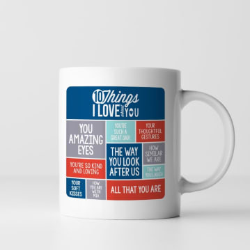 Personalised 10 Things I Love About You Mug