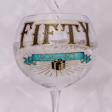 Prohibition Style 50th Birthday Gin Glass