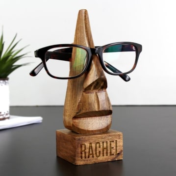 Personalised Wooden Glasses Nose-Shaped Holder