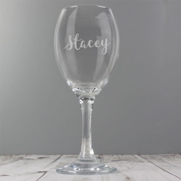 Personalised Engraved Wine Glass with Name