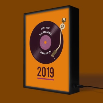 Personalised Retro Record Year Light Box