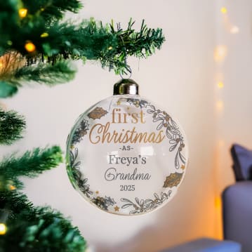 Personalised First Christmas Glass Baubles