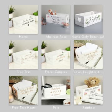 Personalised White Wooden Crates