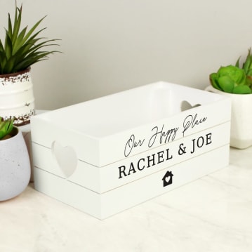 Personalised White Wooden Crates