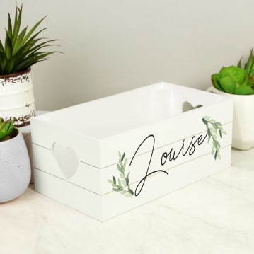 Personalised White Wooden Crates