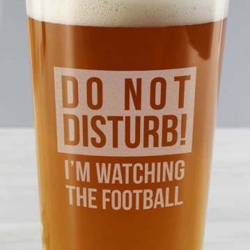 Do Not Disturb Football Beer Glass