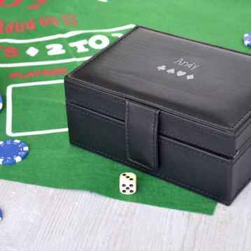 Personalised Poker Set in Faux Leather Box