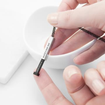 Personalised Men's Black & Silver Hidden Message Chain Necklace