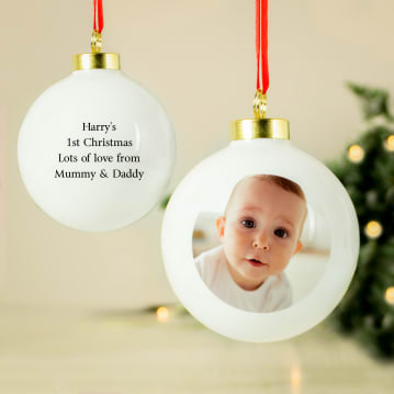 Personalised Photo Upload Christmas Baubles