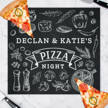 Personalised Pizza Glass Chopping Board/Worktop Saver 