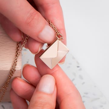 Personalised Secret Message Envelope Necklace