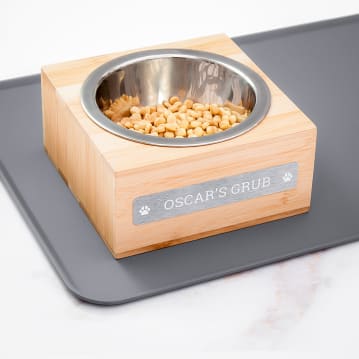 Personalised Small Bamboo Wooden Pet Bowl