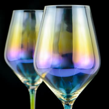 Set of 2 Rainbow Wine Glasses