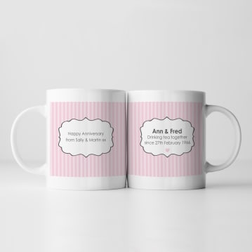 Personalised Drinking Tea Together Pair of Mugs