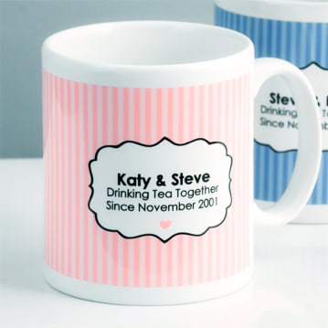 Personalised Drinking Tea Together Pair of Mugs