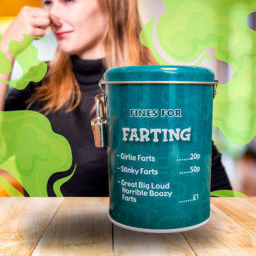 Fines Tin - Farting Money Box