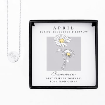 Personalised Birth Flower Boxed Necklaces