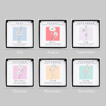 Personalised Birth Flower Boxed Necklaces