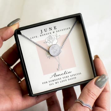 Personalised Birth Flower Boxed Necklaces
