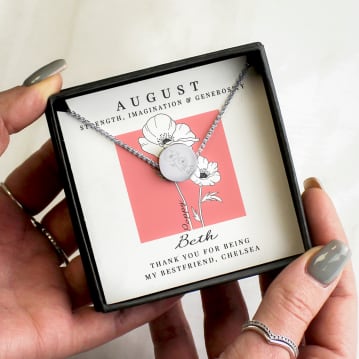 Personalised Birth Flower Boxed Necklaces