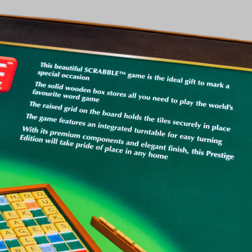 Prestige Scrabble with Rotating Turntable & Wooden Storage Box