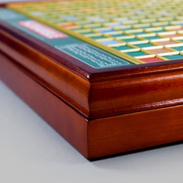 Prestige Scrabble with Rotating Turntable & Wooden Storage Box