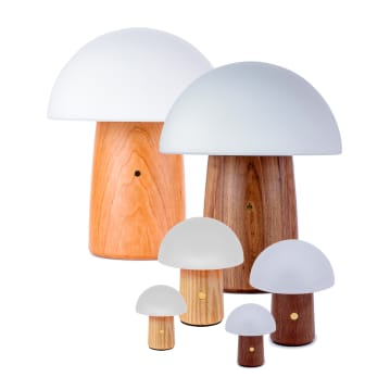 Wooden Mushroom Lamps