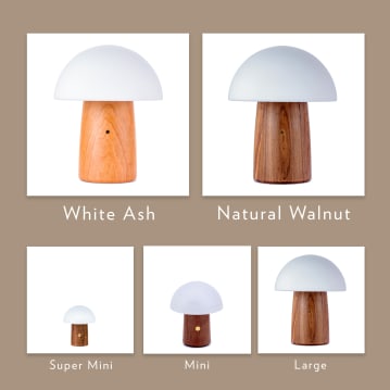 Wooden Mushroom Lamps