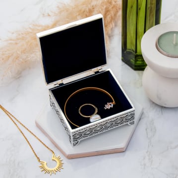 Personalised Miniature Mosaic Silver Trinket Box