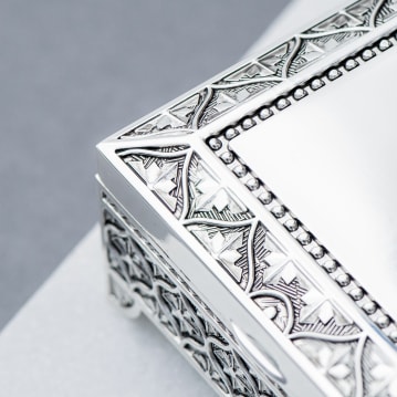 Personalised Miniature Mosaic Silver Trinket Box