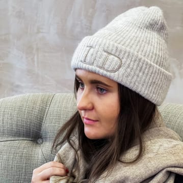 Personalised Initials Super Soft Beanie Hat