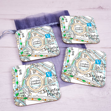 Set of 4 Football Ground Location Coasters