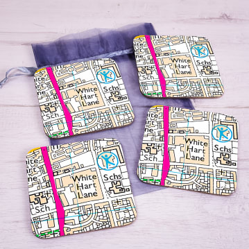 Set of 4 Football Ground Location Coasters