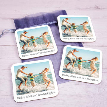 Personalised Retro Photo Upload Set of 4 Coasters