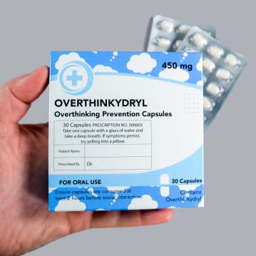Overthinkydryl - Joke Prescription Mint Sweets