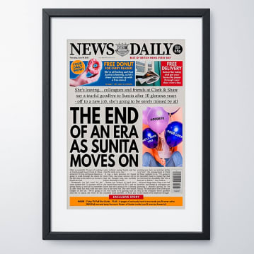 Personalised "Leaving" Newspaper Front Page